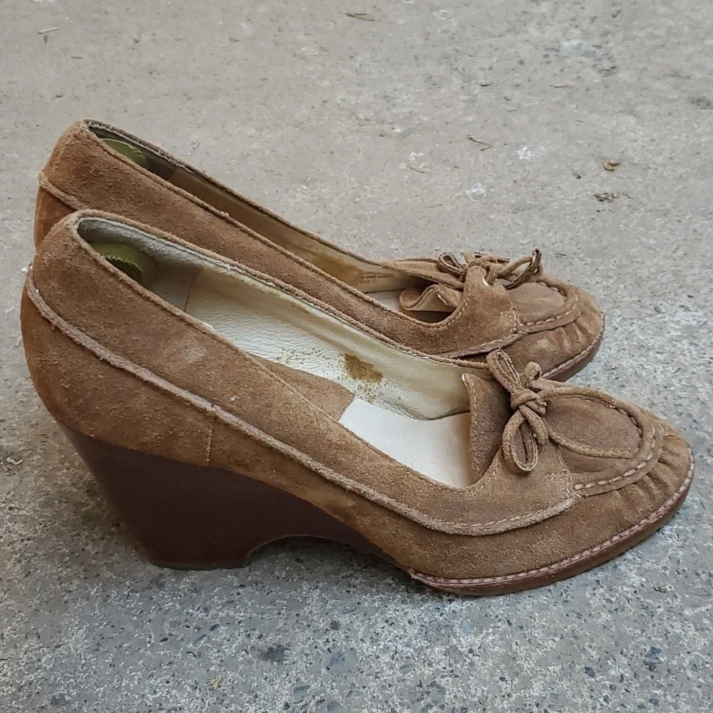 Michael Michael Kors brown suede loafer wedge